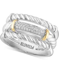 Effy - Effy Diamond Pave Triple Row Stack Look Statement Ring (1/10 Ct. T.w. - Lyst