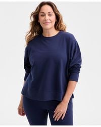 ID Ideology - Plus Size Relaxed Crewneck Fleece Sweatshirt - Lyst