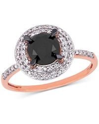 Macy's - Black And White Certified Diamond Double Halo Engagement Ring (1-5/8 Ct. T.w. - Lyst