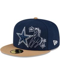 KTZ - Navy/tan Dallas Cowboys Western 59fifty Fitted Hat - Lyst