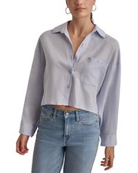 DKNY - Oversized Cropped Button-front Shirt - Lyst