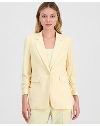 BarIII - Crepe One-button Scrunched-sleeve Jacket - Lyst