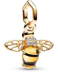 PANDORA - Mixed Stone Sparkling Bee Dangle Charm - Lyst