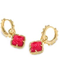 Kendra Scott - 14k Gold-plated Removable Rose Charm huggie Hoop Earrings - Lyst