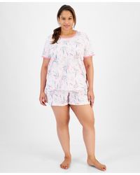 Charter Club - Plus Size Floral Short-sleeve Pajamas Set - Lyst