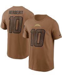 Nike - Justin Herbert Distressed Los Angeles Chargers 2023 Salute To Service Name And Number T-shirt - Lyst