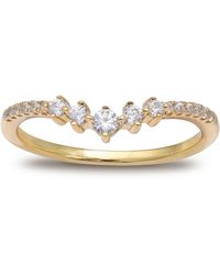 Giani Bernini Cubic Zirconia V Band In 18k Gold-plated Sterling Silver, Created For Macy's - Metallic
