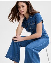 I.N.C. International Concepts Wide-Leg デニムジャンプスーツ INC International Concepts Wide-leg Denim Jumpsuit in Blue