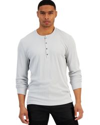 INC International Concepts - Inc Lightweight Ribbed Henley Shirt - Lyst