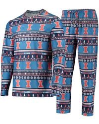 Concepts Sport - Illinois Fighting Illini Ugly Sweater Long Sleeve T-shirt And Pants Sleep Set - Lyst