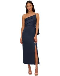Adrianna Papell - Satin Crepe One-shoulder Gown - Lyst