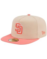 KTZ - Light Beige/coral San Diego Padres Two-tone Color Pack A-frame 59fifty Fitted Hat - Lyst