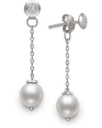 Giani Bernini - Freshwater Pearl (7-8mm) & Cubic Zirconia Drop Earrings In Sterling Silver, Created For Macy's - Lyst