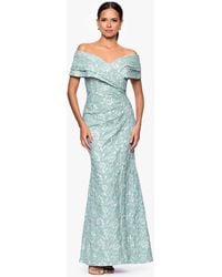 Betsy & Adam - Long Off-the-shoulder Dress - Lyst