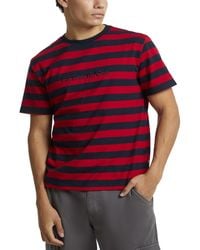 Guess - Regular-fit Stripe Embroidered Logo Graphic T-shirt - Lyst