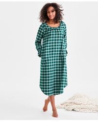 Charter Club - Flannel Ruffle-neck Long Sleeve Nightgown - Lyst