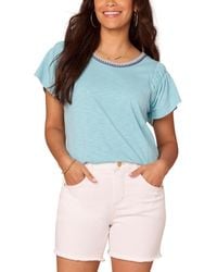 Democracy - Petite Scoop-neck Cropped T-shirt - Lyst