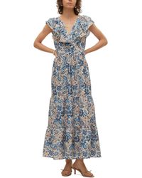 Vero Moda - Matilda Printed Layered-sleeve Maxi Dress - Lyst