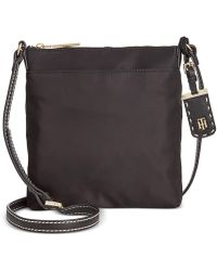 Lyst - Tommy Hilfiger Pebble Leather Logo Camera Bag in Black