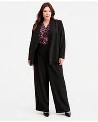 Anne Klein - Plus Size Open Front Jacket High Rise Wide Leg Pants - Lyst