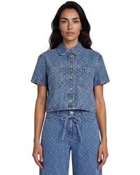 Masai - Cropped Collared Snap-front Shacket - Lyst