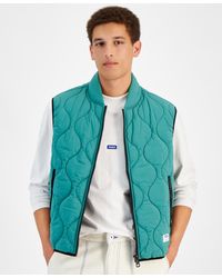BOSS - Hugo By Slim-fit Quilted Water-repellent Full-zip Puffer Vest - Lyst