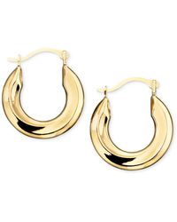 Macy's - Small Polished Tube Hoop Earrings In 10k Gold - Lyst