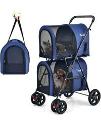 Gymax - 4-in-1 Double Pet Stroller W/ Detachable Carrier Travel Carriage For Cats - Lyst