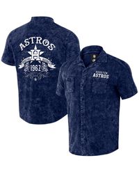 Fanatics - Darius Rucker Collection By Distressed Houston Astros Denim Team Color Button-up Shirt - Lyst