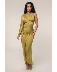 JLUXLABEL - One Shoulder Shirred Bodysuit - Lyst