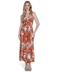 Calvin Klein - Sleeveless V Neck A Line Dress 0p 16 - Lyst
