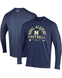 Under Armour - Midshipmen 2025 Sideline Football Performance Cotton Long Sleeve T-shirt - Lyst