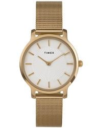 Timex - Quartz Analog -tone Stainless Steel Watch - Lyst