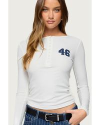 Edikted - 46 Ribbed Henley Top - Lyst