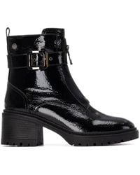 Xti - Patent Leather Heeled Ankle Booties By - Lyst