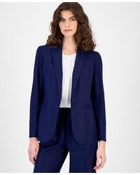 Anne Klein - Linen-blend One-button Notched-collar Blazer - Lyst