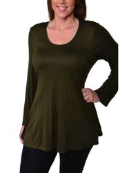 24seven Comfort Apparel - Plus Size Poised Swing Tunic Top - Lyst
