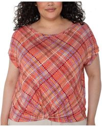 Liverpool Los Angeles - Plus Size Twist-front Top - Lyst