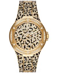 Michael Kors - Lennox Goldtone Stainless Steel, Enamel, & Crystal Bracelet Watch - Lyst