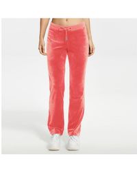 Juicy Couture - Solid Rib Waist Velour Pant W/ Crown Hotfix - Lyst