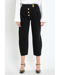 English Factory - Cropped Denim Trousers - Lyst