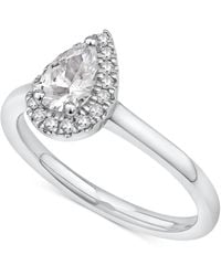 Macy's - Diamond Pear Halo Engagement Ring (5/8 Ct. T.w. - Lyst