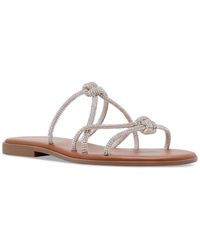 Madden Girl - Twain Strappy Knotted Rhinestone Slide Sandals - Lyst