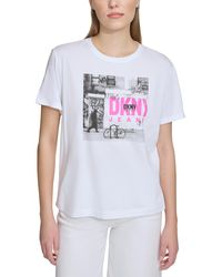 DKNY - Graffiti Logo Print T-shirt - Lyst