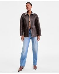 BCBGMAXAZRIA - Zip-front Faux-leather Coat - Lyst