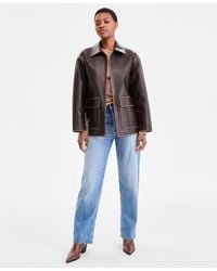 BCBGMAXAZRIA - Zip-front Faux-leather Coat - Lyst