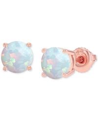 Macy's - Lab-grown Opal Round Screw Back Stud Earrings (5/8 Ct. T.w.) - Lyst