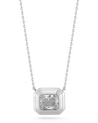 Rachel Zoe - 14k Gold Plated Sterling Radiant Cut Solitaire Necklace - Lyst