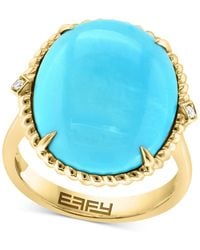 Effy - Effy Turquoise & Diamond Accent Rope Frame Statement Ring - Lyst