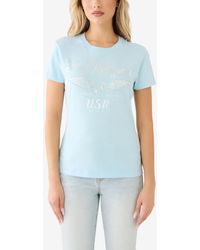 True Religion - Short Sleeve Crystal Wing Horseshoe T-shirt - Lyst